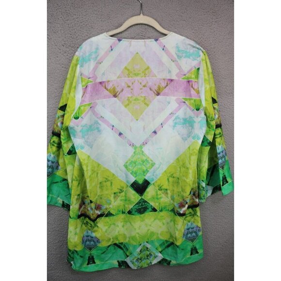 Ivanka Trump 3/4 Wide Sleeve V Neck Tunic-Size Large/XL-BOHO - Picture 8 of 10